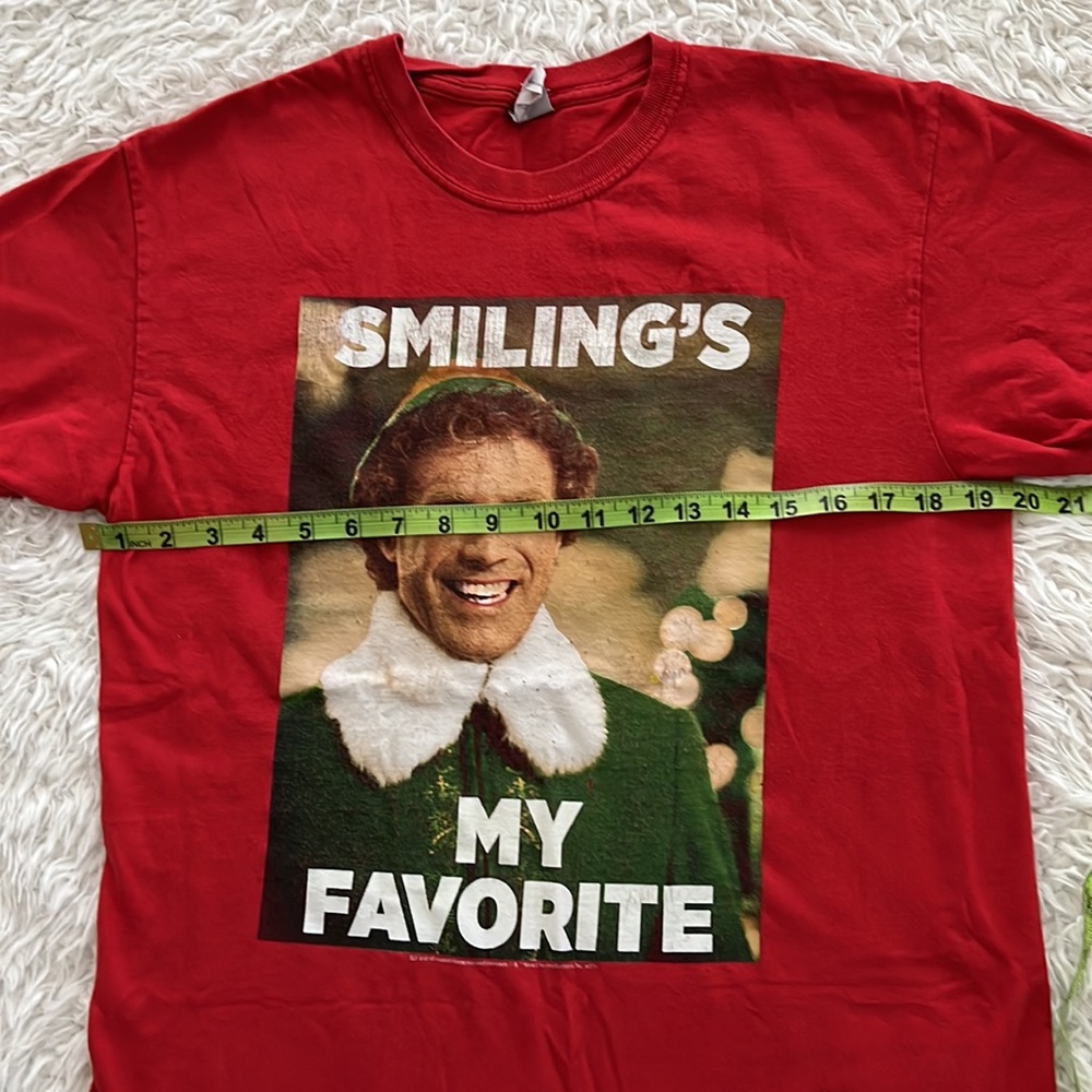 Christmas Elf Smiling's My Favorite Holiday T-Shirt Unisex Size Medium - Picture 8 of 9